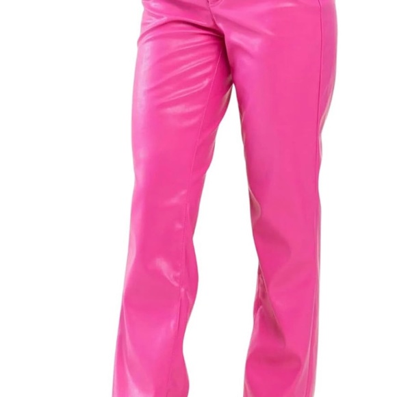 Judy Blue Tummy Control Faux Leather Pants in Hot Pink size 0/24 NWT new tags - Picture 4 of 12